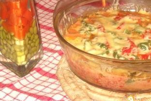 Курица с овощами запеченная в сливках Пикассо