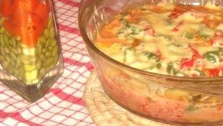 Курица с овощами запеченная в сливках Пикассо