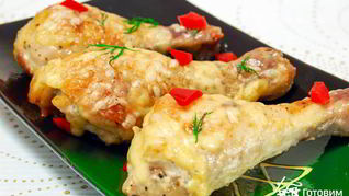 Курица, запеченная с сырной корочкой