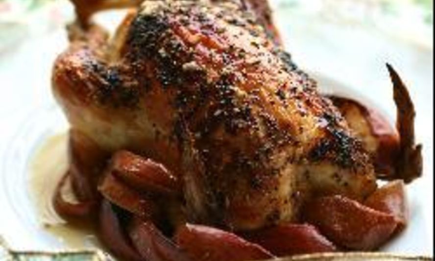 Рецепт курица запеченная в духовке целиком с яблоками