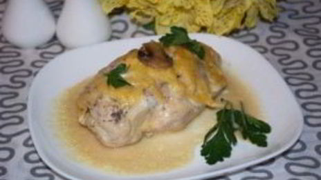 мясо с шампиньонами в духовке