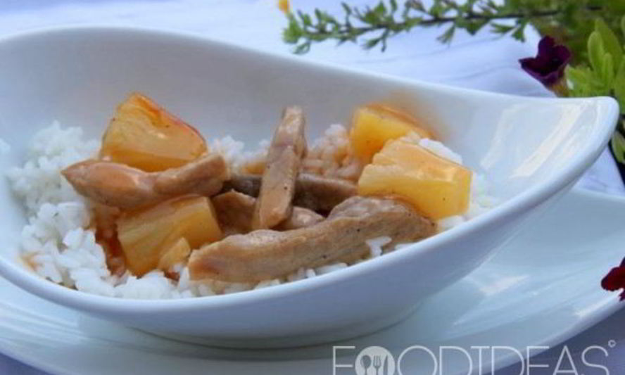 Рецепт свинина с ананасами