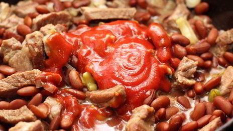 свинина с фасолью