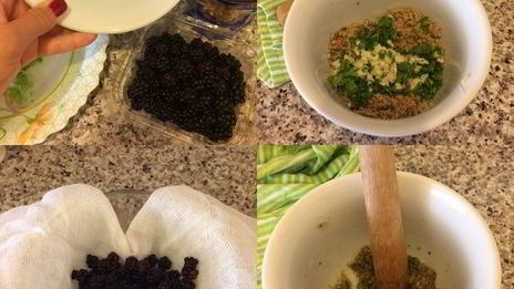 цыпленок под соусом из ежевики