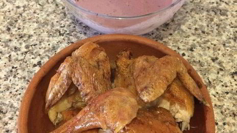 цыпленок под соусом из ежевики