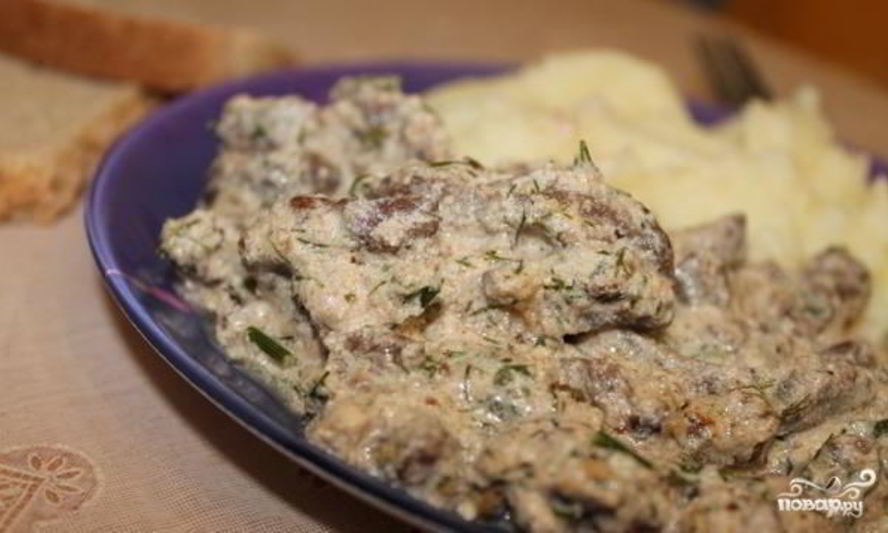 Рецепт тушеная телятина со сливками