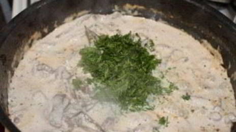 тушеная телятина со сливками