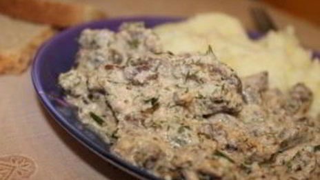 тушеная телятина со сливками