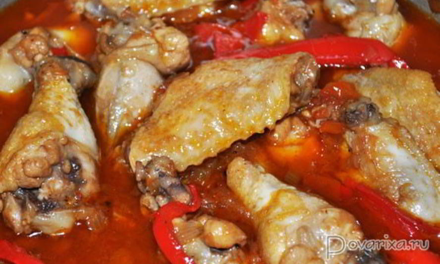Рецепт тушеные крылышки в соевом соусе с вином