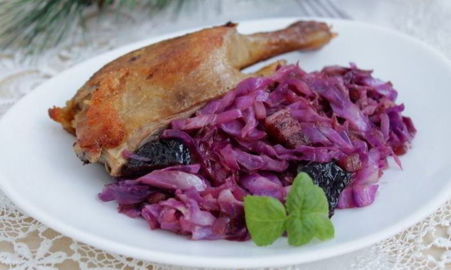 Рецепт утиные ножки с красной капустой