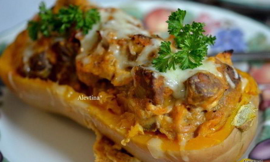 Рецепт фаршированная тыква с говядиной и сыром