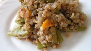 Гречотто с молодой стручковой фасолью