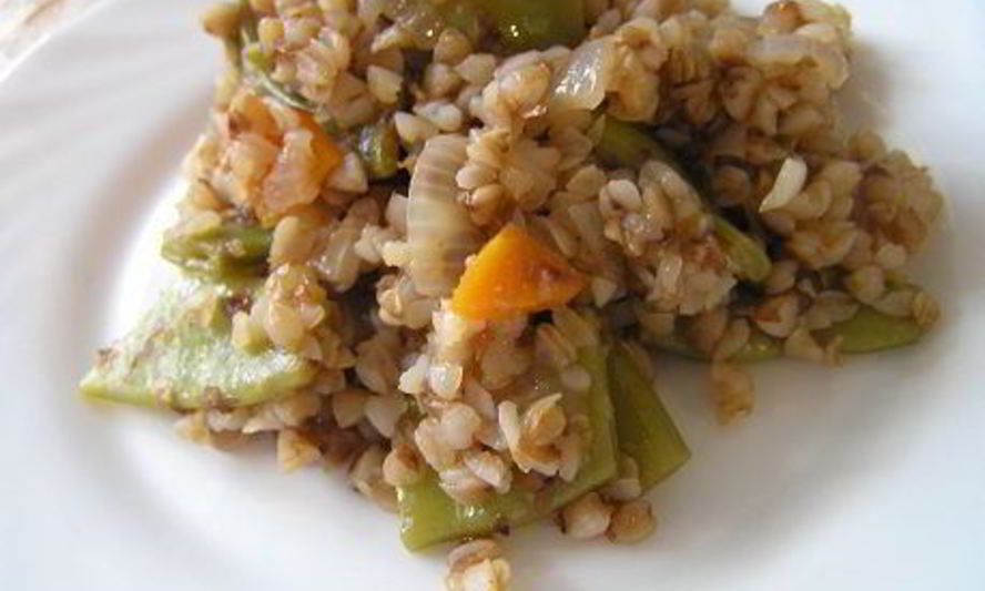 Рецепт гречотто с молодой стручковой фасолью