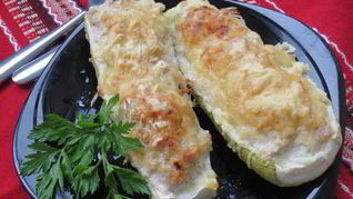 Кабачки с мясной начинкой запеченные в духовке