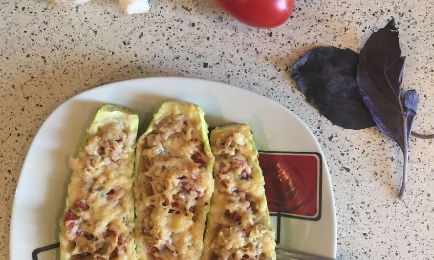 Рецепт кабачок, фаршированный грибами