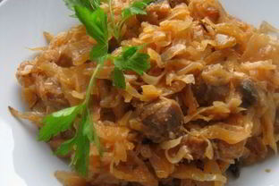 Капуста, тушеная с рыбой