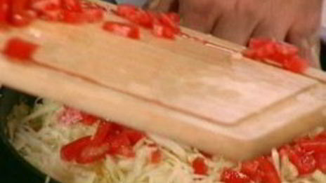 капуста, тушеная с рыбой