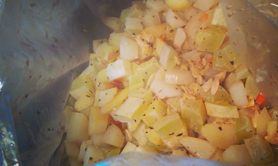 Рецепт картофель и кабачки, запеченные в рукаве