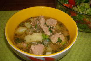 Картофель, тушенный со свининой