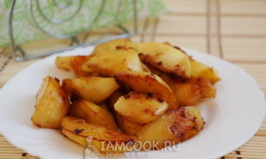 Рецепт картофельные дольки, запеченные с чесноком и соевым соусом