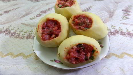 картошка фаршированная свининой