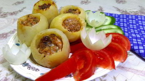 картошка фаршированная свининой
