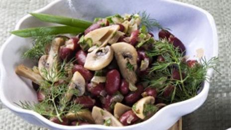 лобио с грибами