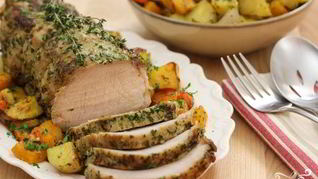 Овощи со свининой в духовке