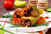 Перец, фаршированный баклажанами