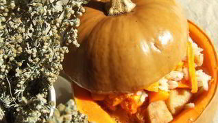 Сладкая тыква, фаршированная рисом