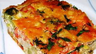 Цветная капуста с овощами в духовке