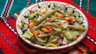 Тушеная зеленая фасоль