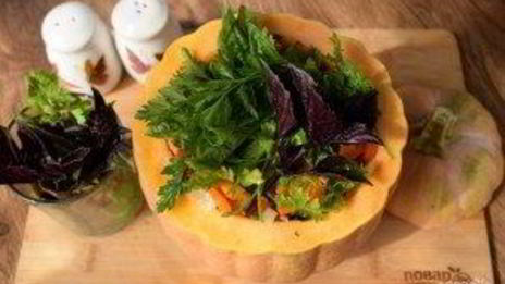 тыква фаршированная мясом и овощами