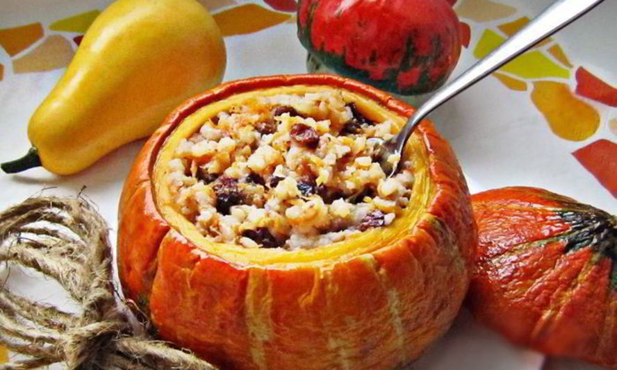 Рецепт тыква, фаршированная рисом и сухофруктами