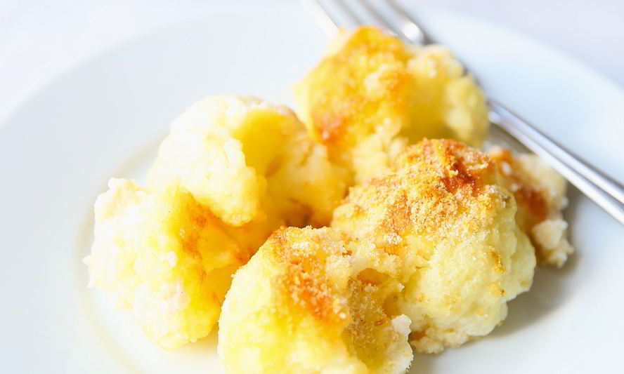 Рецепт запеченная цветная капуста под сливочно-сырным соусом