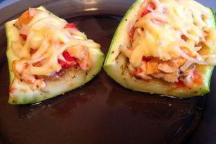 Запеченные, фаршированные кабачки