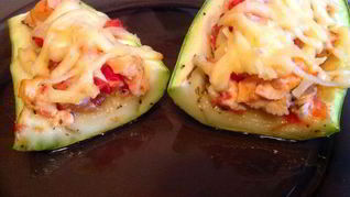 Запеченные, фаршированные кабачки