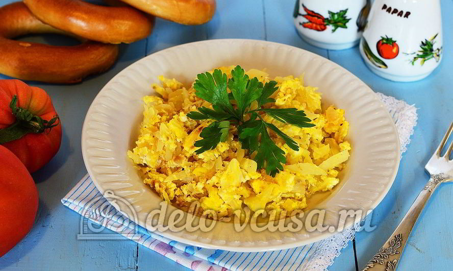 Рецепт жареная капуста с яйцом