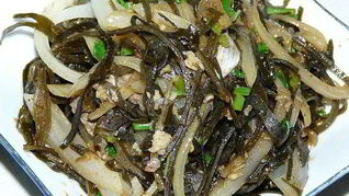 Жареная морская капуста