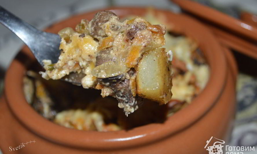 Рецепт горшочки с печенью и картошкой