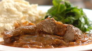 Говяжья печенка в стиле барбекю