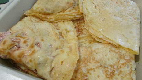 креспелле с печенью, нутом и помидорами черри