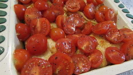 креспелле с печенью, нутом и помидорами черри