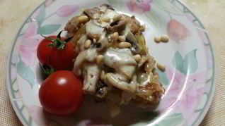 Куриная печень под шапкой