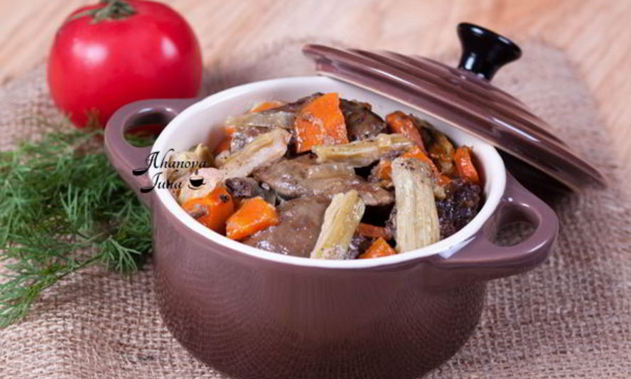 Рецепт куриная печень тушеная с ревенем