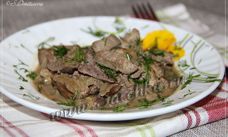 Рецепт куриная печень в горчичном соусе, диета дюкана