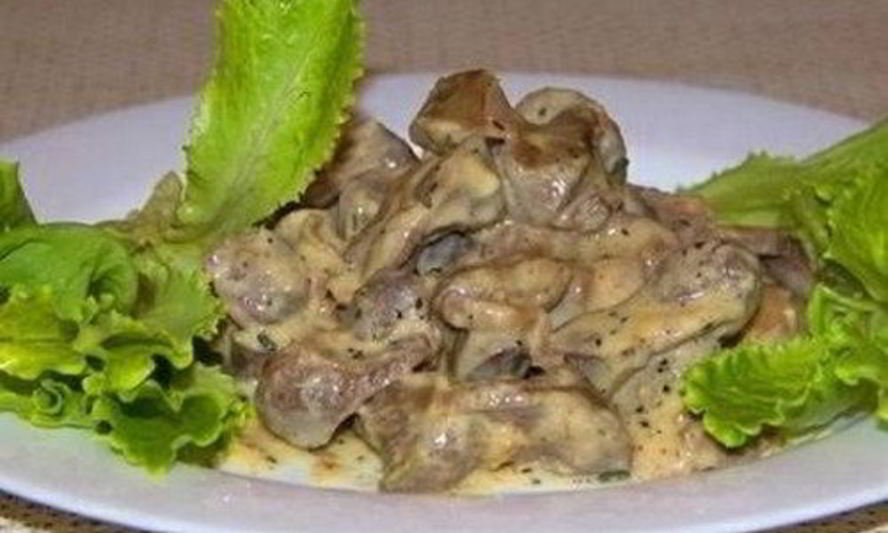 Рецепт куриная печень в сметане