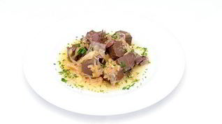 Куриная печень в сырном соусе