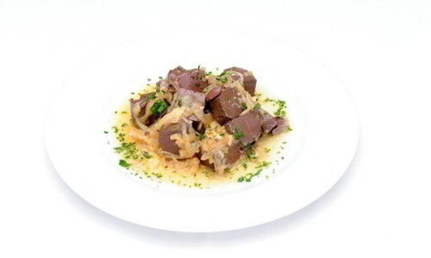 Рецепт куриная печень в сырном соусе