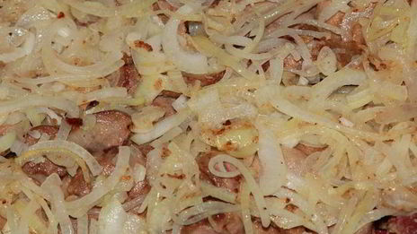 куриная печень, запеченная с овощами